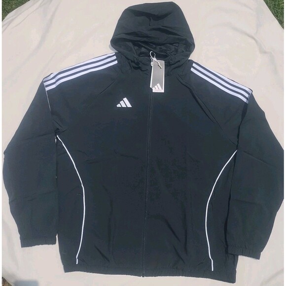 Adidas Tiro 24 Windbreaker Soccer Football Full Zip Jacket Mens XL Black New - Picture 1 of 2